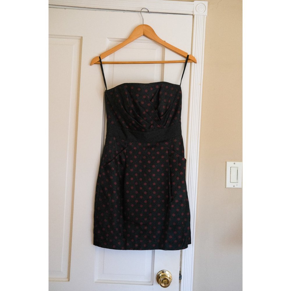 Black Mini-dress with Red Polkadots